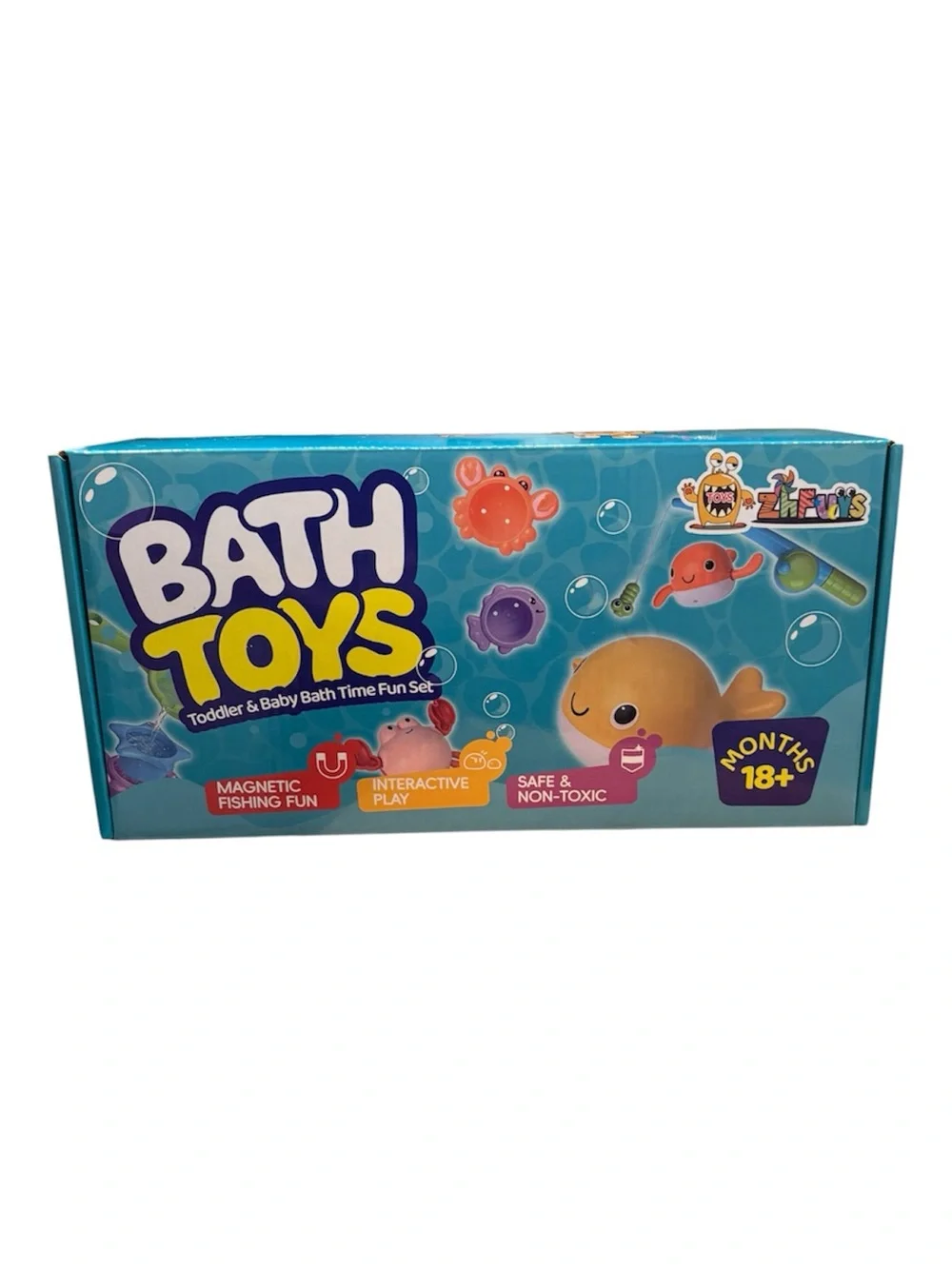 BATH TIME TOYS Magnetic Fishing Pole with Swimming Animals
